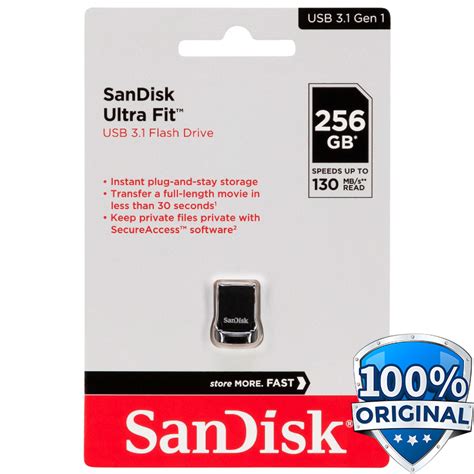 Sandisk Ultra Fit USB 3.1 Flashdisk 256GB - SDCZ430 - Black - JakartaNotebook.com