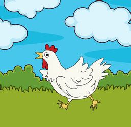 Cartoon running chicken Royalty Free Vector Image