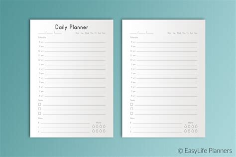 Daily Planner A5 Printable Insert | Creative Templates ~ Creative Market