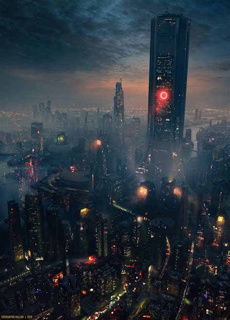 Wallpaper : concept art, cyberpunk, city, night, dark, science fiction ...