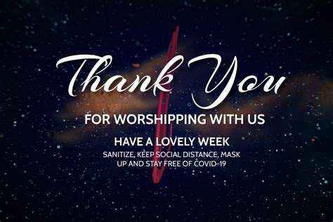 Copy of thank you for worshipping with us poster | PosterMyWall