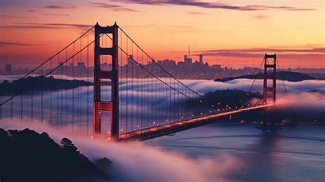 Premium AI Image | the golden gate bridge in the fog