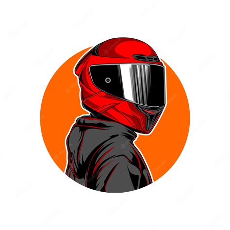 Premium Vector | Rider logo with the concept of men using helmets