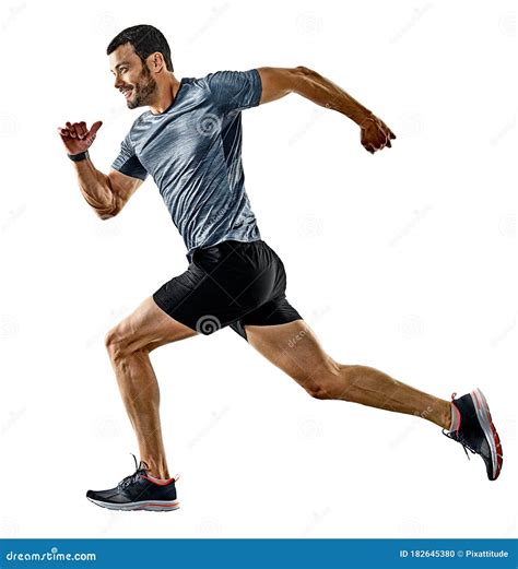 Man Runner Jogger Running Jogging Isolated Shadows Stock Photo - Image ...