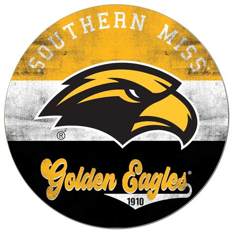 Southern Miss Golden Eagles 20'' x 20'' Retro Logo Circle Sign