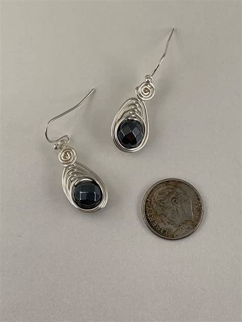 Faceted Genuine Hematite Earrings Healing Stone for Anxiety - Etsy