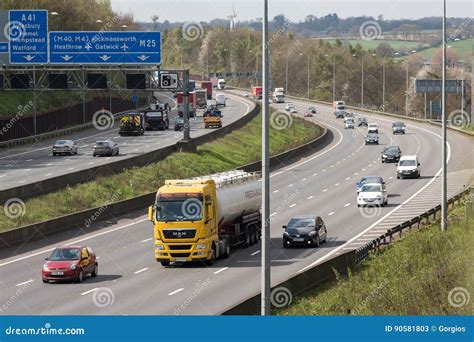 Road Traffic. British M25 Motorway Editorial Photo | CartoonDealer.com ...