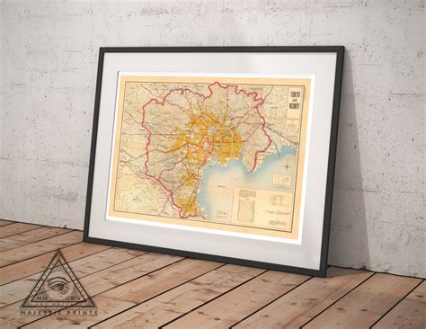 Vintage Map of Tokyo Showing Bombed Out Areas WWII Wall Art - Etsy