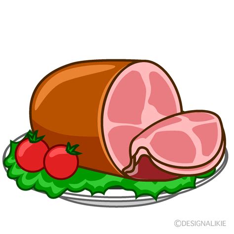 Sliced Meat on Plate Clip Art Free PNG Image｜Illustoon