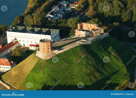 Upper Castle And Aerial View Of Vilnius, Lithuani Royalty-Free Stock ...