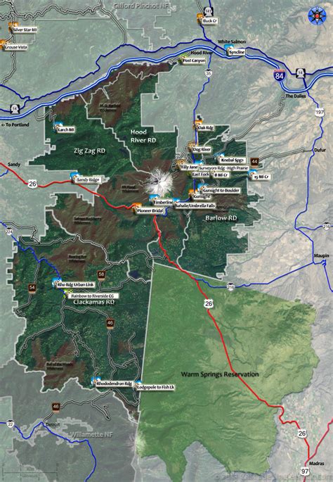 Mt Hood National Forest Map - Vector U S Map