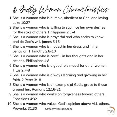 10 Qualities Of A Godly Woman With Scripture - Coffee With Starla