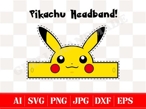 Pikachu Headband Vector Svg Ai Eps Jpg Png Svg Dxf - Etsy México