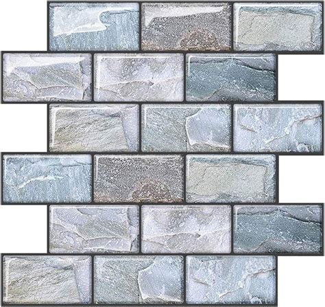 Joqixon Peel and Stick Backsplash ,Tile, for Kitchen Peel and Stick 3D Brick Wall Tiles Subway ...