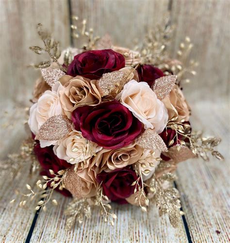 "Glamourous and Elegant real touch rose gold, burgundy and blush ...