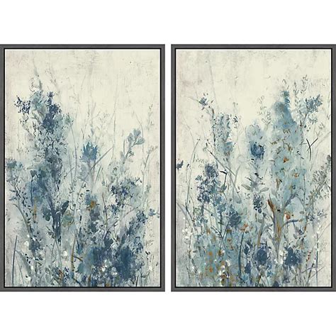 blue floral wall art