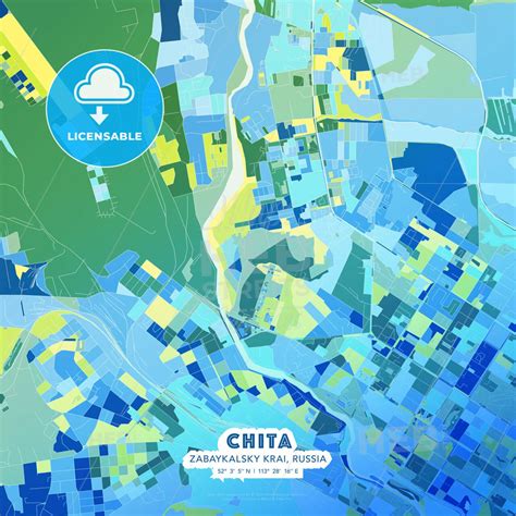 Chita Map Print Template in 2022 | Map vector, Map print, Print templates