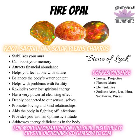 Fire Opal Properties and Affirmations | Gems By LYC | Fire opal ...