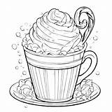 Download Hot Cocoa With Whipped Cream Coloring Page Pages  sketch template