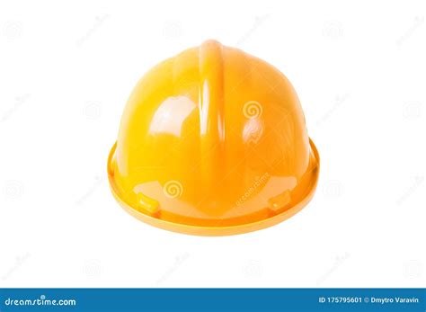 Orange Building Safety Helmet Hard Hat Isolated on White. Stock Image ...