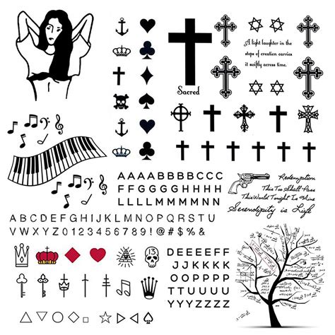 Buy CARGEN 2 Sheets Alphabet Tattoo Stickers Finger Tattoos Literature ...