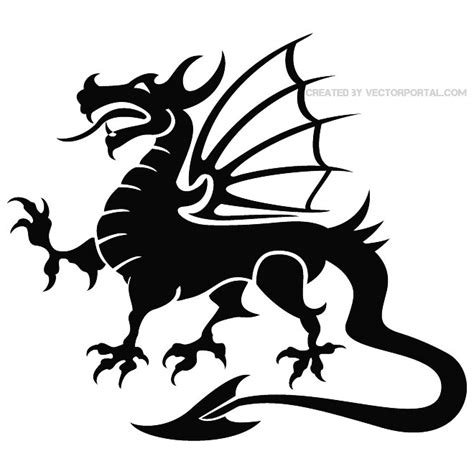 Dragon with wings and tail .ai Royalty Free Stock SVG Vector