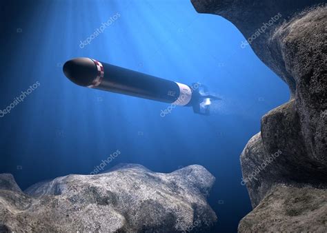 Underwater Torpedo Aimed at Target. Simulation Stock Photo by ©ilyashulika 66180917