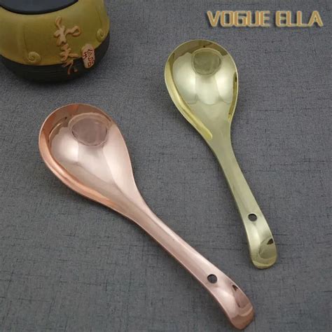 pure copper spoon big soup ladle rice serving spoon prevent the vitiligo red copper brass spoon ...