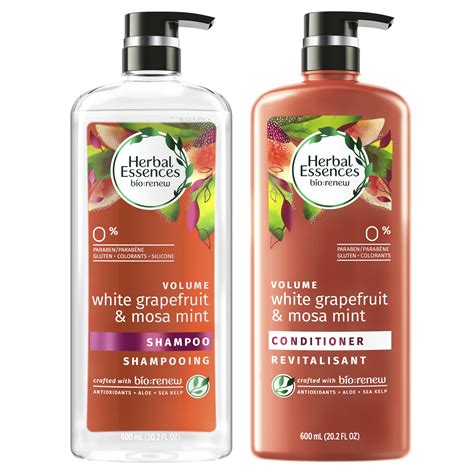 Herbal Essences Bio:Renew White Grapefruit & Mosa Mint Shampoo and Conditioner Set, 20.2 fl oz ...