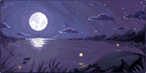 Resultado de imagem para gif of lake pixel art | Ilustración de paisaje ...