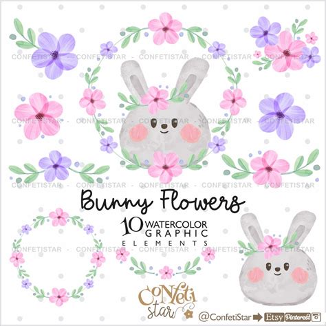 Bunny Clipart, Spring Clipart, COMMECIAL USE, Easter Clipart, Rabbit ...