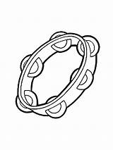Tambourine coloring pages sketch template