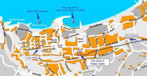 Sorrento Tourist Map | Map of Sorrento | Tourist map, Sorrento map, Map