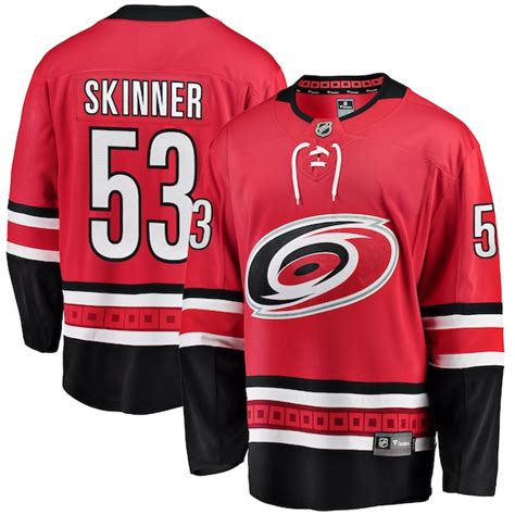 Men's Carolina Hurricanes Jeff Skinner Fanatics Branded Red Breakaway ...