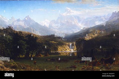 The Rocky Mountains, Lander's Peak 1863 by Albert Bierstadt Stock Photo - Alamy