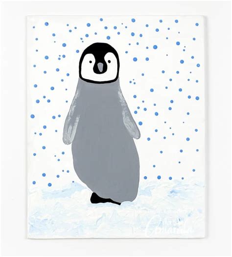 Footprint Penguin: penguin chick footprint art, a fun and easy winter craft