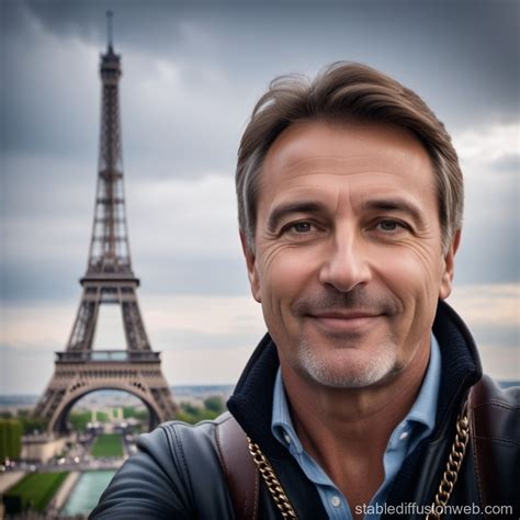 Daring Selfie at Eiffel Tower's Peak | Stable Diffusion Online