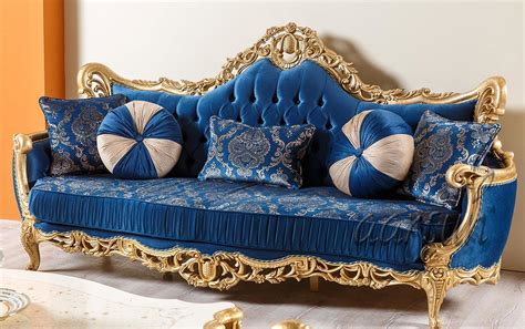 Royal Blue Sofa Set Quality wood SF-0035