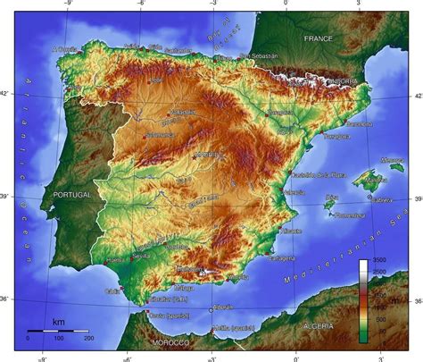 Terrain Map Of Spain