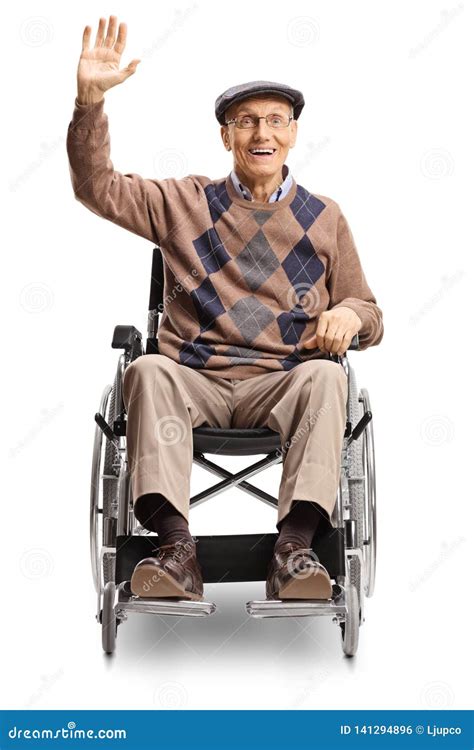 Elderly Disabled Man in a Wheelchair Waving Stock Photo - Image of mature, health: 141294896