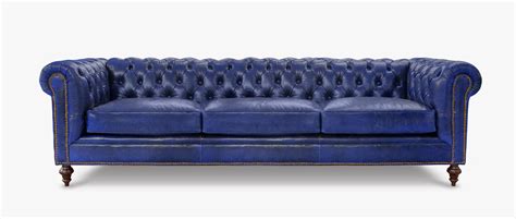 Antique Blue Leather Chesterfield Sofa | Baci Living Room