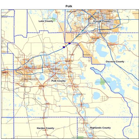 Polk County, FL Map | Florida Map - Map of Florida - Florida State ...