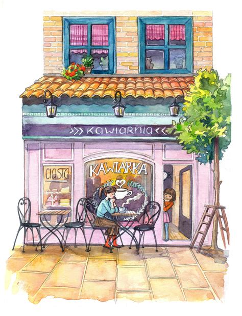 Coffee Shop -watercolor illustration tutorial · Kamila Stankiewicz