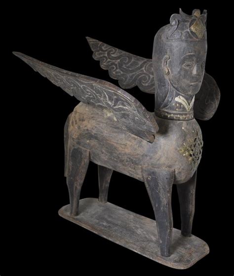 Rare Wooden & Metal Islamic Buraq Figure, Mindanao, Philippines, early 20th century - Michael ...