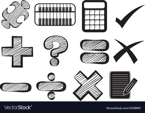 Doodle design of the different math operations Vector Image