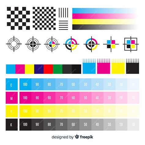 Premium Vector | Cmyk calibration element collection