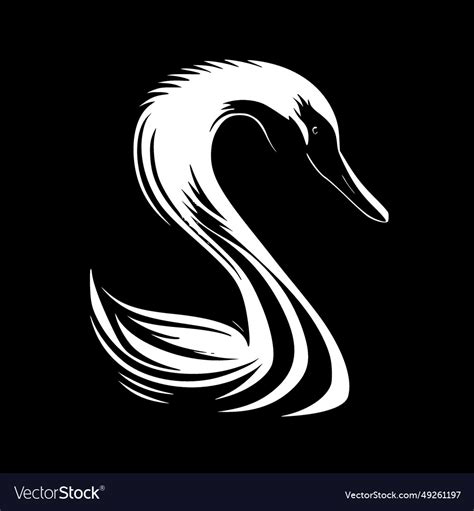 Swan - black and white isolated icon Royalty Free Vector