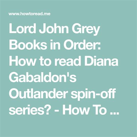 Lord John Grey Books in Order: How to read Diana Gabaldon's Outlander spin-off series in 2020 ...