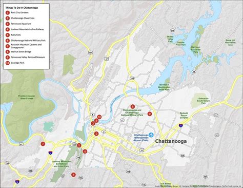 Map of Chattanooga, Tennessee - GIS Geography