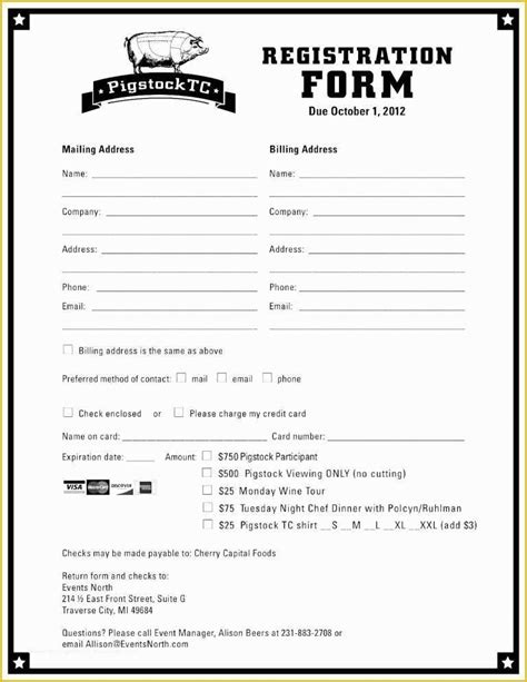 Conference Registration form Template Free Download Of Church event ...